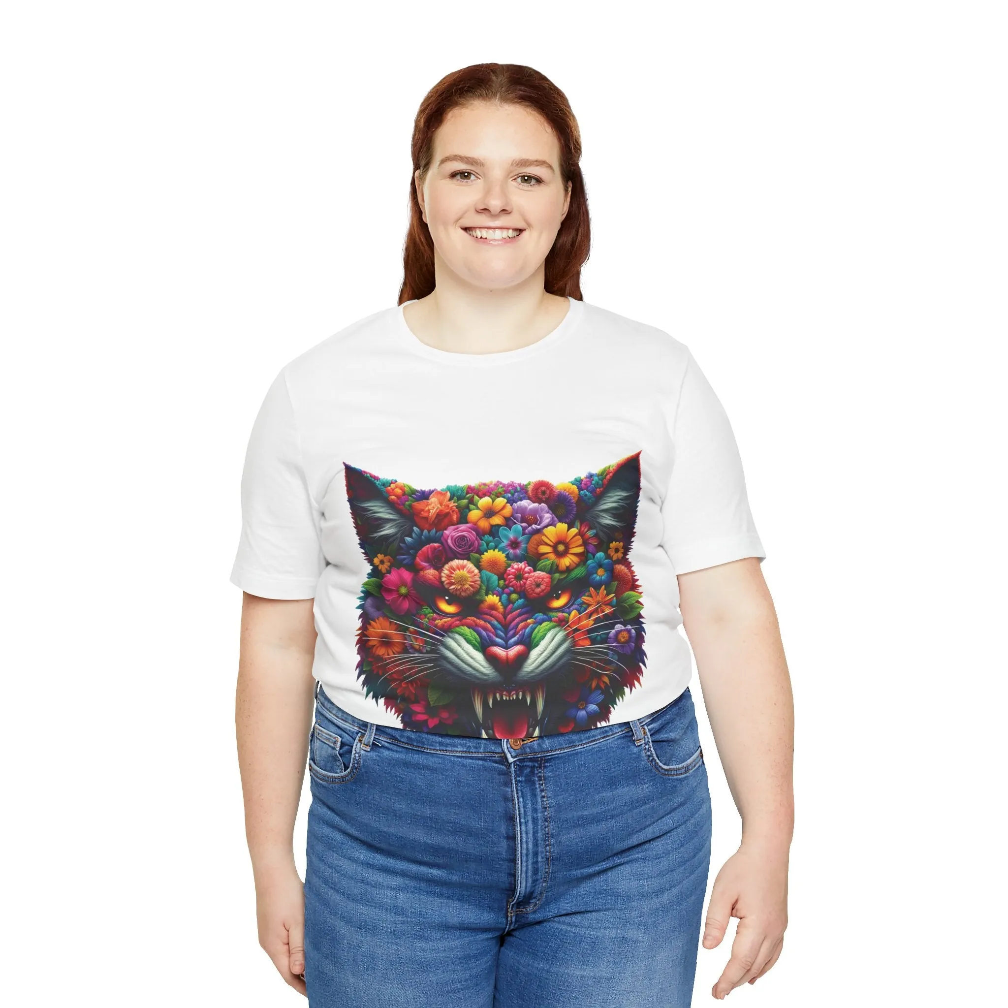 Floral Feral Cat T-shirt