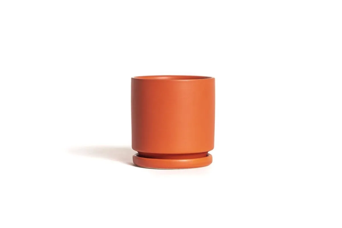 Gemstone Porcelain Planter Pot with Water Saucer 10.5 Inch