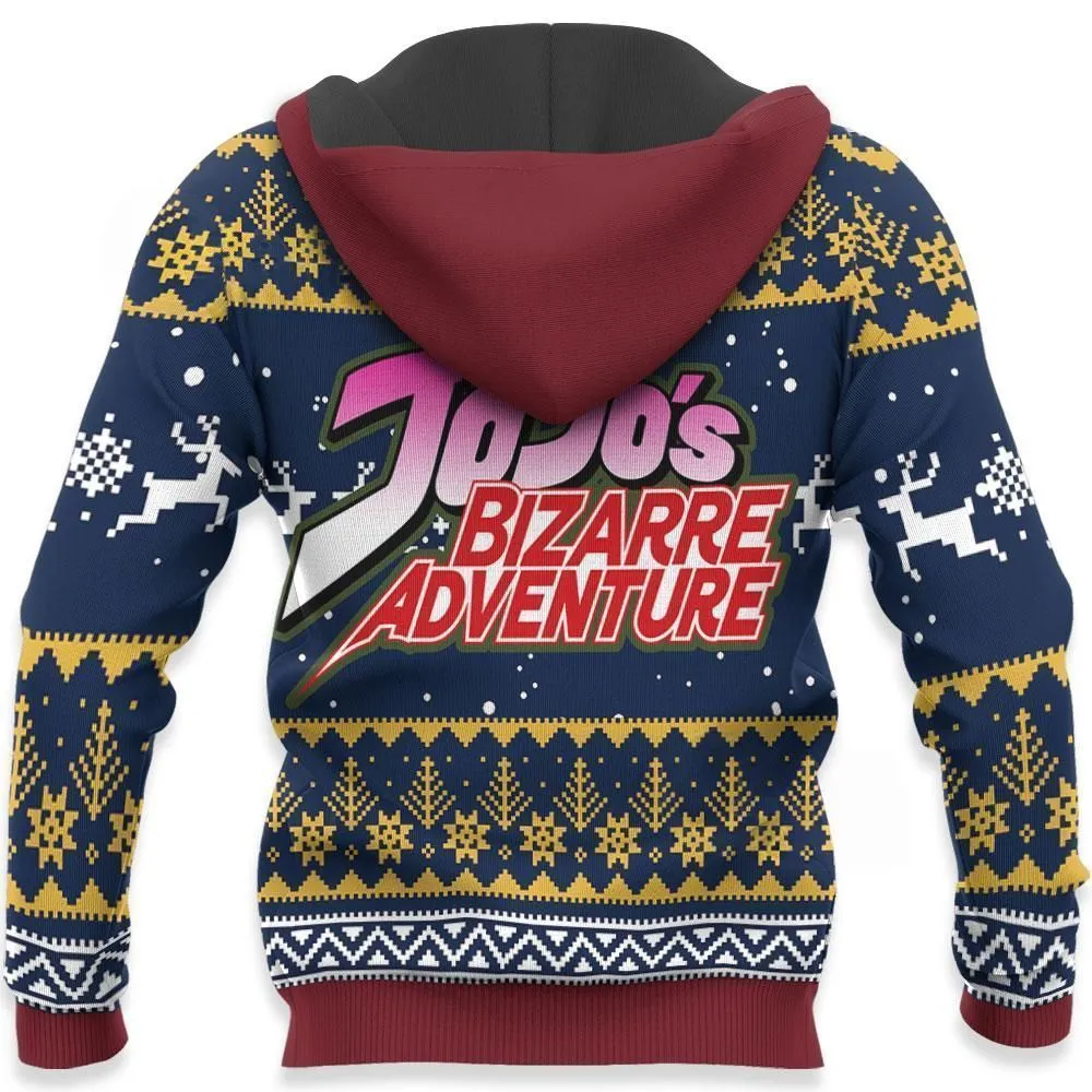 Giftngon - Jotaro Kujo Ugly Christmas Sweater JoJo's Anime Xmas Hoodie For Kids