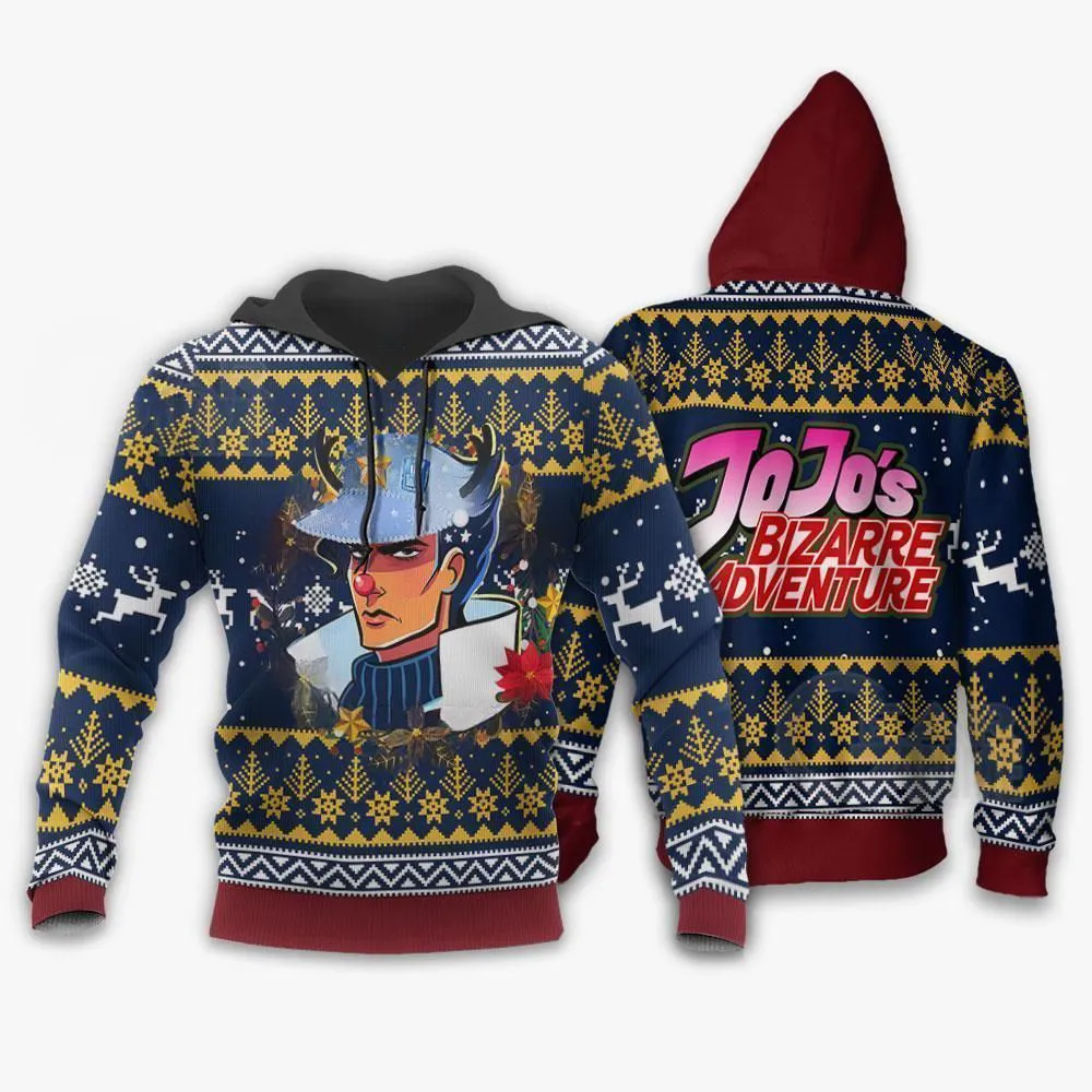 Giftngon - Jotaro Kujo Ugly Christmas Sweater JoJo's Anime Xmas Hoodie For Kids