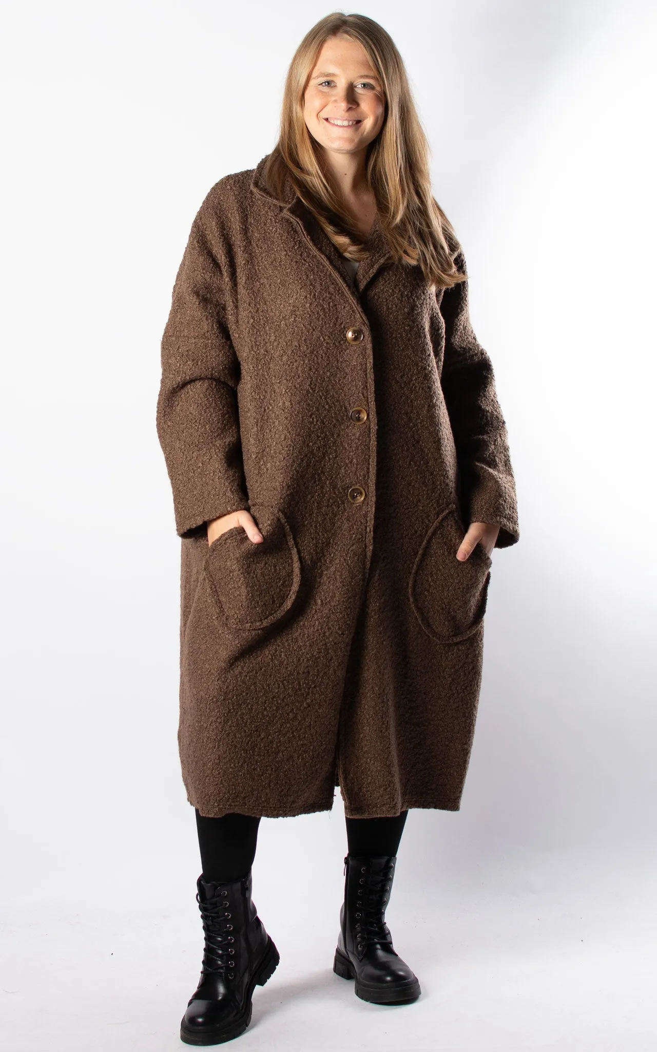 Kerry Boucle Coat | Chocolate