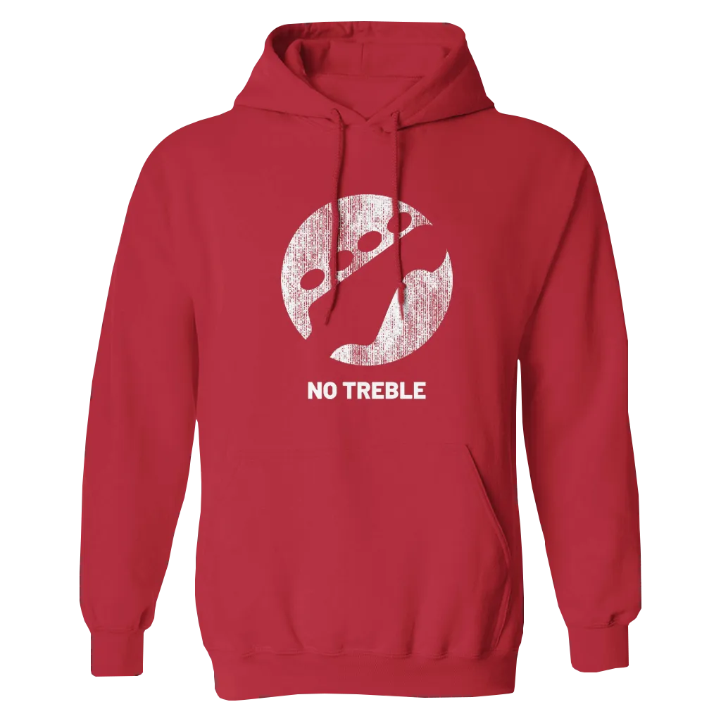 No Treble Distressed Logo Red Hoodie