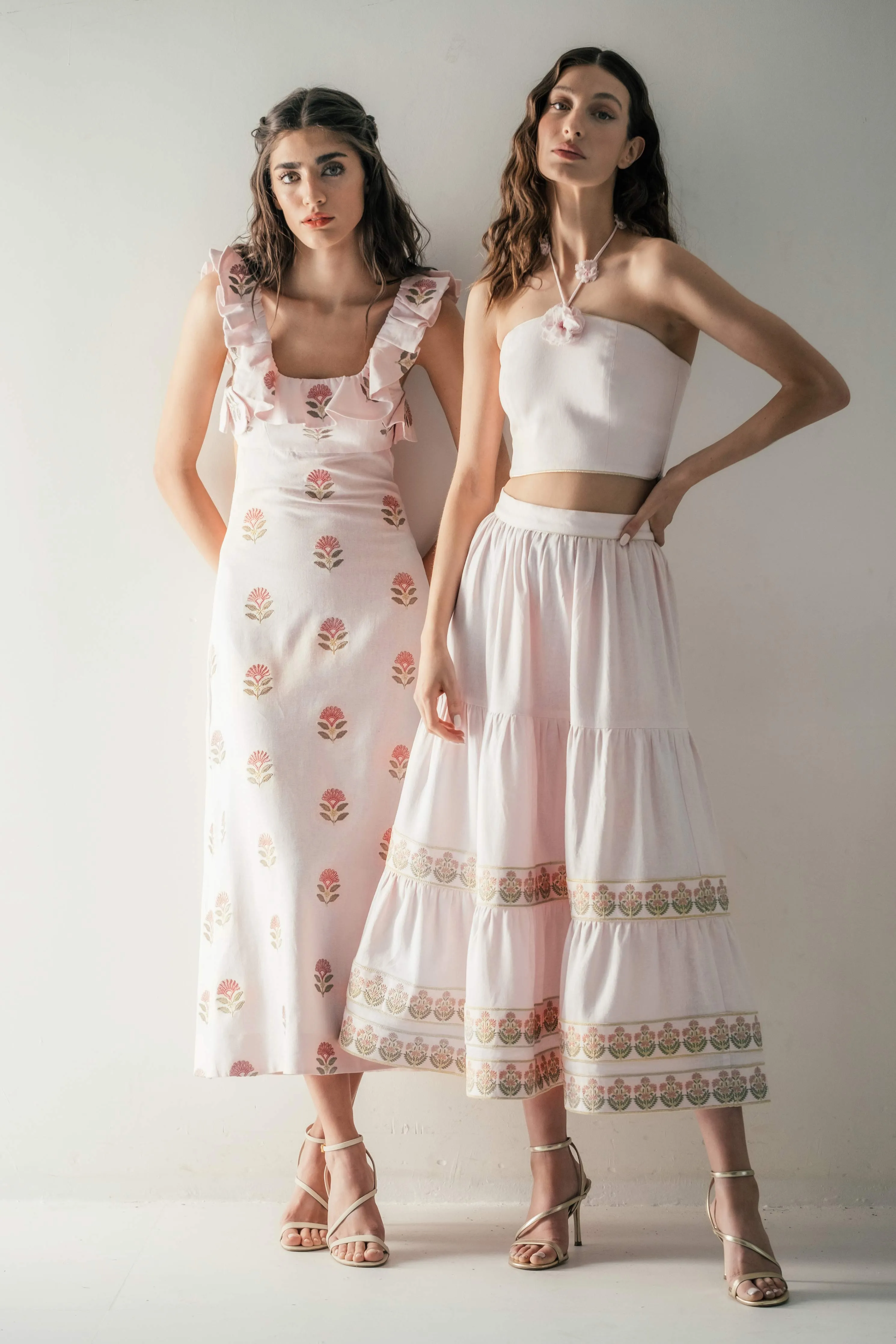 Parya Ruffle Skirt - Pink by Rosewater House