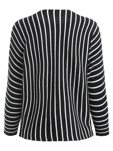 Sleeve Boat Neck Stripe Knitwear