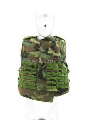 VEST - Woodland Camo Heavy MOLLE Plate Carrier