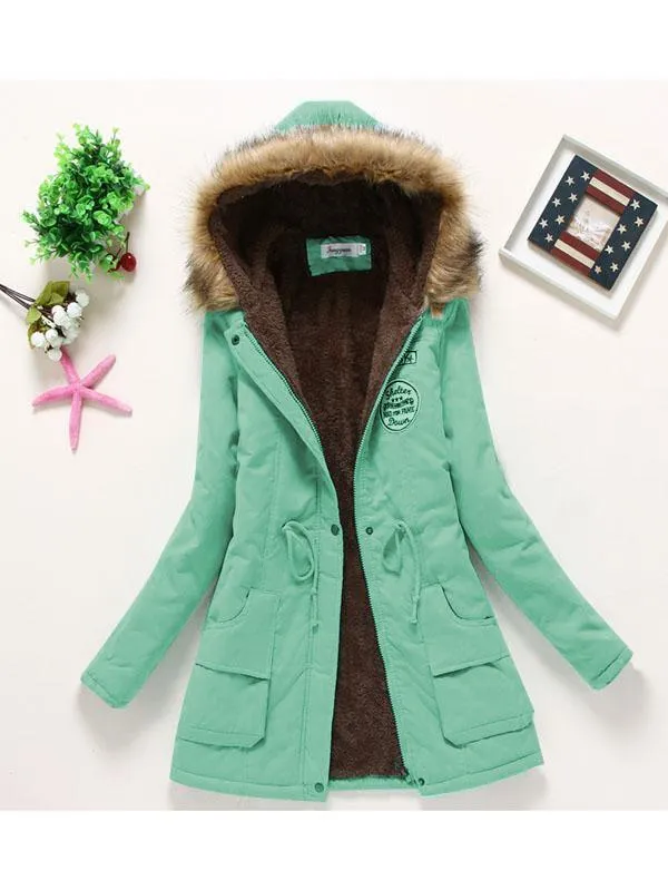 Women's Winter Coats Hooded Faux Fur Coat Jacket